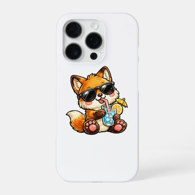 Coque iPhone Boisson Renard Cool (Verso)