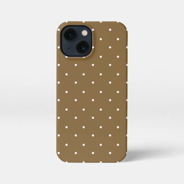 Coque iPhone Boîtes téléphoniques en bois clair et blanc Pois (Verso)