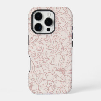 Coque iPhone 16 Pro Boîtier de téléphone à fleurs rose pastel mignon