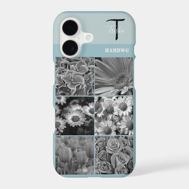 Coque iPhone Boîtier de téléphone cellulaire photo et monogramm (Verso)