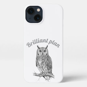 Etui iPhone 13 Boîtier de téléphone d'esquisse Wise Owl