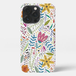 Etui iPhone 13 Pro Boîtier de téléphone floral coloré