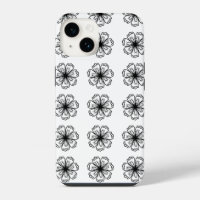 Boîtier de téléphone floral Fleur Noir&Blanc pour