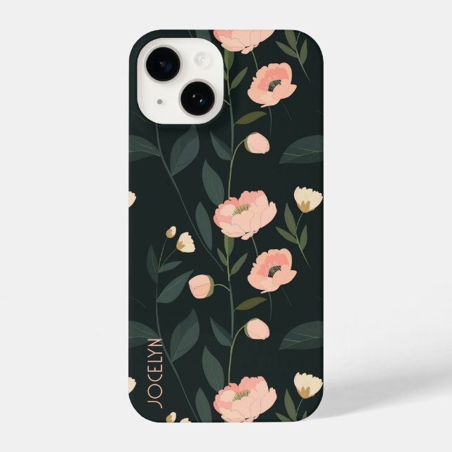Coque iPhone Boîtier de téléphone floral personnalisé (Verso)