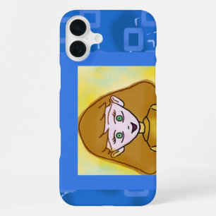 Coque iPhone 16 Plus Boîtier de téléphone géométrique bleu Carton Joyeu