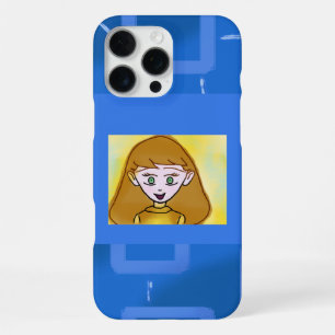 Coque iPhone 16 Pro Max Boîtier de téléphone géométrique bleu Carton Joyeu