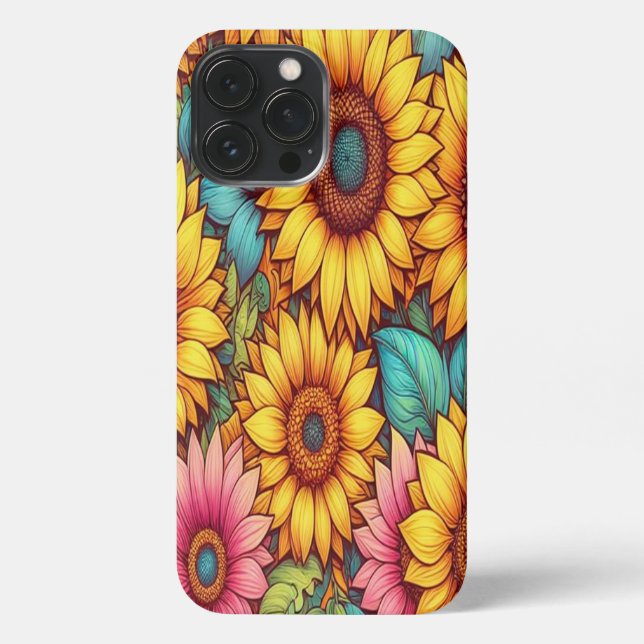 Coque iPhone Boîtier de téléphone mince Sun Flower (Verso)