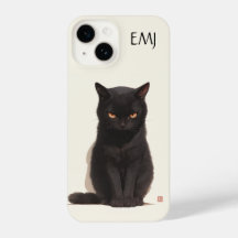 Boîtier de téléphone pour chat noir | Personnalisa