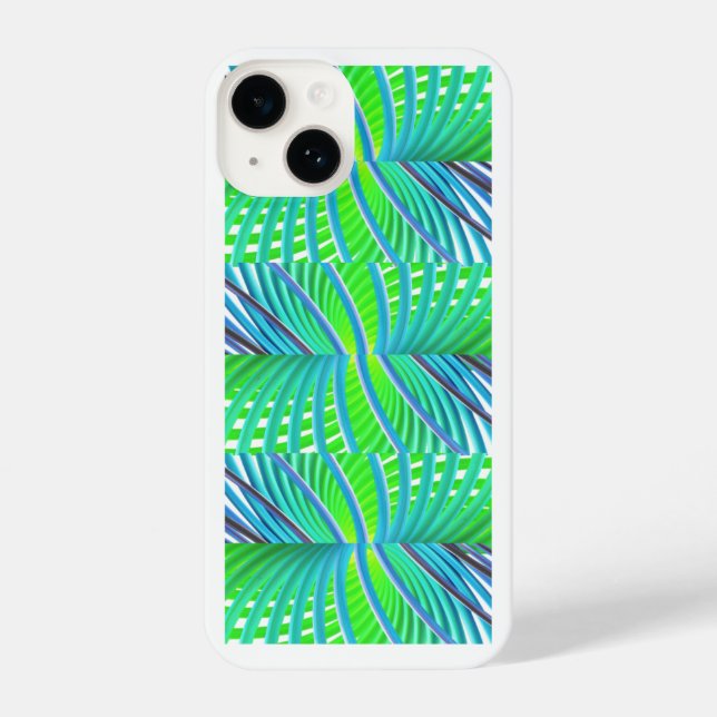 Coque iPhone Boîtier de téléphone vert et bleu (Verso)