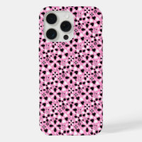 Boîtier iPhone à fleurs noires et blanches mignon