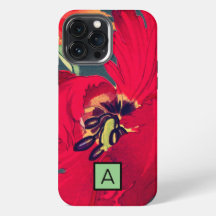 BOÎTIER IPHONE COQUILLE FLEUR JAPONAISE INITIALE P