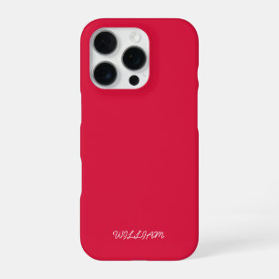 Coque iPhone 16 Pro Boîtier iPhone cramoisi personnalisé avec personna