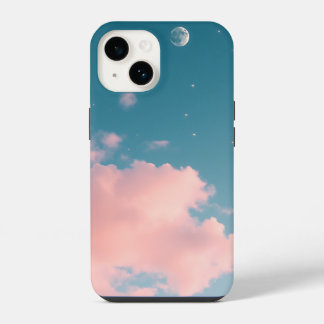 Coque Pour iPhone 14 Boîtier pour IPhone 14 avec esthétique ciel et lun