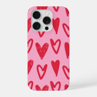 Boîtier pour iPhone 15 Pro avec motif de cœur.