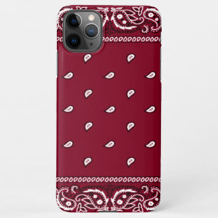 Coque iPhone 11Pro Max Boîtier téléphonique Bandana Bourgogne pour iPhone