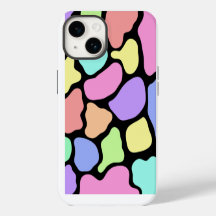 Boîtier téléphonique couleur Pastel Abstrait (noir