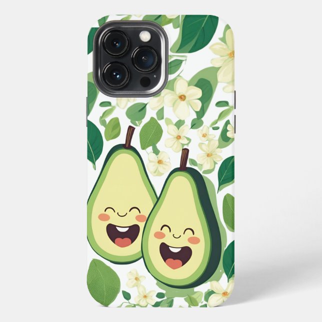 Coque iPhone Boîtier téléphonique couple Avocado | Funny Kawaii (Verso)