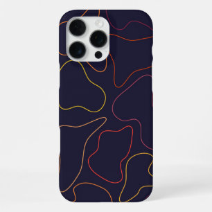 Coque iPhone 16 Pro Max Boîtier téléphonique Motif Abstrait Aura Flow Line