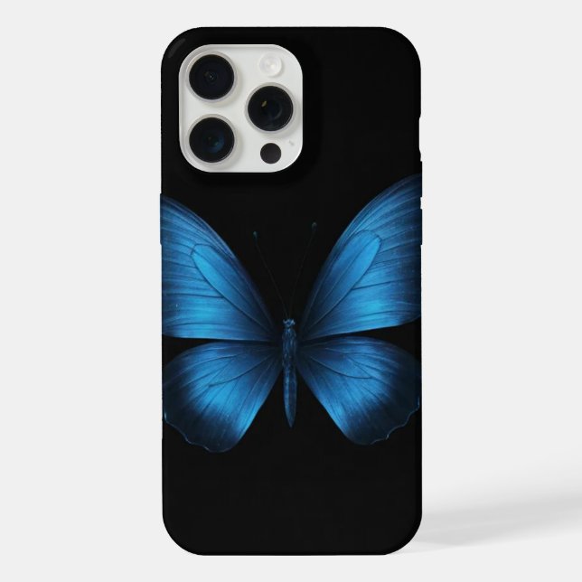 Coque iPhone Boîtier téléphonique papillon bleu (Verso)