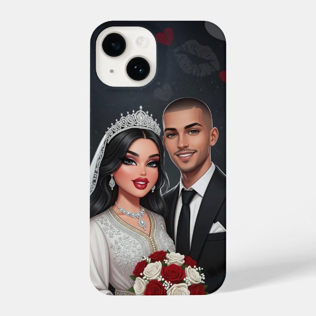 Coque iPhone Boîtier téléphonique personnalisé Mariage Couple (Verso)