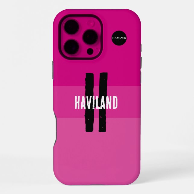 Coque iPhone Boîtier téléphonique personnalisé rose vif HAMbWG (Verso)