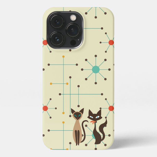 Coque iPhone Boîtier téléphonique pour chats atomiques MidMod (Verso)