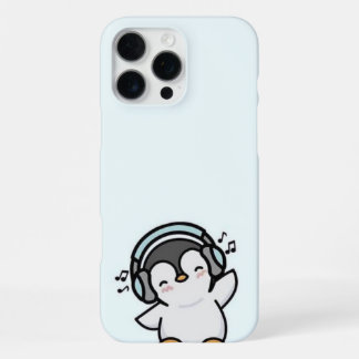 Coque iPhone 16 Pro Max Boîtier téléphonique super de musique Penguin - Bl