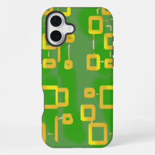 Coque iPhone 16 Plus Boîtier téléphonique vert géométrique