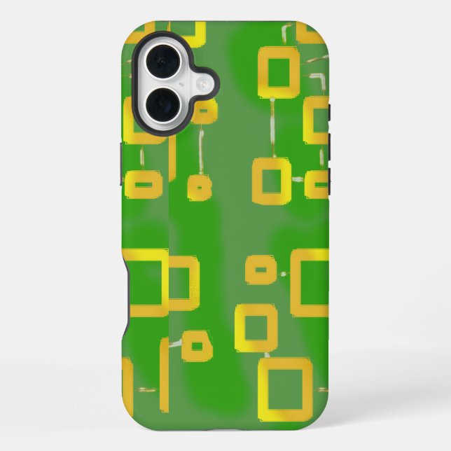 Coque iPhone Boîtier téléphonique vert géométrique (Verso)