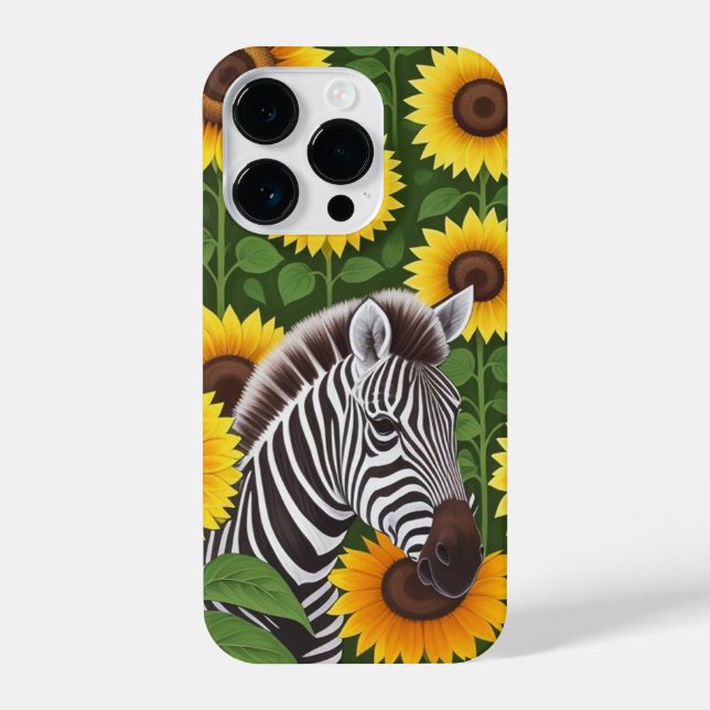 Coque iPhone Boîtier téléphonique Zebra Et Sunflower (Verso)