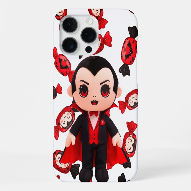 Coque iPhone Bonbons Rouge Et Noir Dracula Inspiré Halloween (Verso)