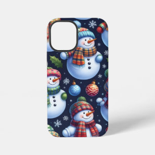 Coque iPhone 12 Mini Bonhomme de neige festif et cosy