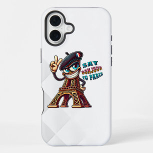 Coque iPhone 16 Plus Bonjour d'une dame de fer gaie