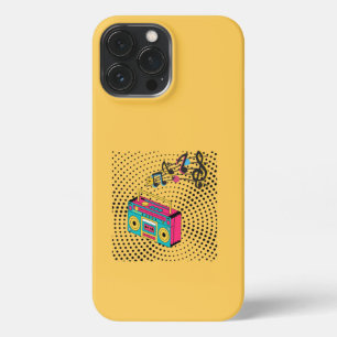 Etui iPhone 13 Pro Max Boombox audio rétro.