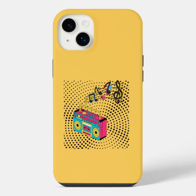 Coque iPhone Boombox audio rétro. (Verso)