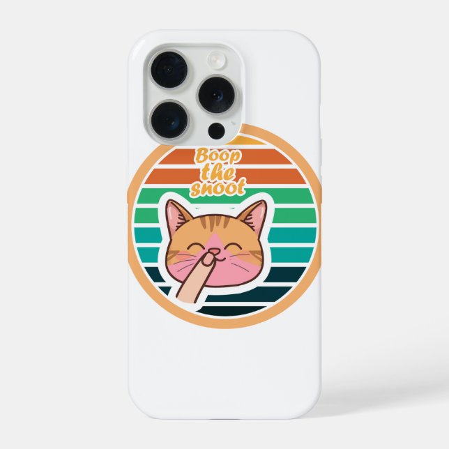 Coque iPhone Boop The Snoot Retro Sunset Cat Meme (Verso)