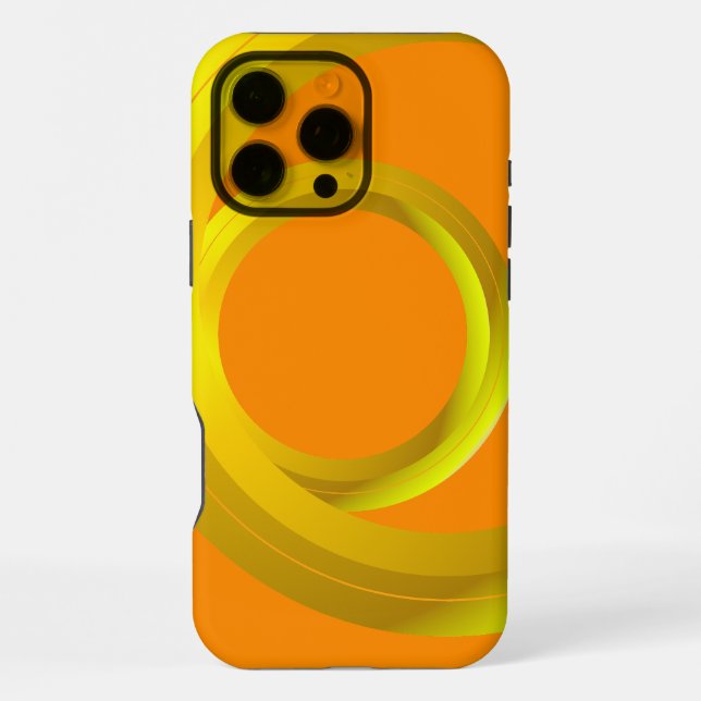 Coque iPhone Boucle de cercle abstrait orange (Verso)