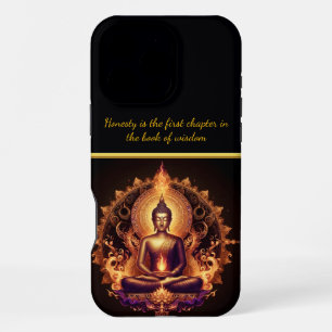 Coque iPhone 16 Pro Max Bouddha radieux dans un moment de calme.