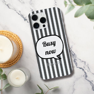 Coque iPhone 16 Pro Max Boule de discours Black Stripes Personnaliser