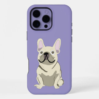 Coque iPhone 16 Pro Max Bouledogue Français Crème, J'Aime Mon Chien