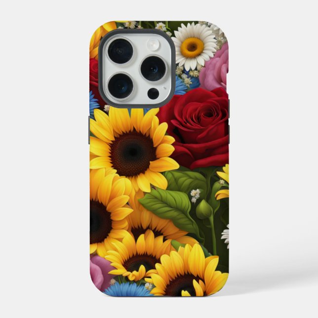 Coque iPhone Bouquet de tournesol - iPhone 15 Pro Coque (Verso)