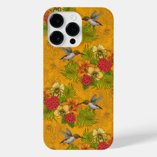 Coque Pour Pour iPhone 14 Pro Max Bouquet tropical et colibris 2