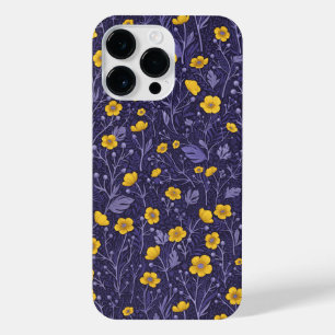 Coque Pour Pour iPhone 14 Pro Max Boutons jaunes et violets
