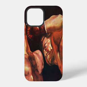Coque iPhone 12 Boxe sportive vintage, boxeurs se frappant combat