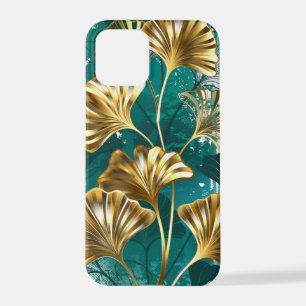 Coque iPhone 12 Pro Branche avec Feuilles d'or Ginko Biloba
