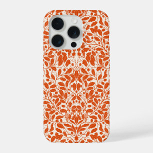 Branches et feuilles de chêne, motif damassé dans