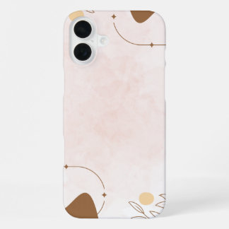 Coque iPhone 16 Plus Brown Cream Aesthetic Floral Linktree  |