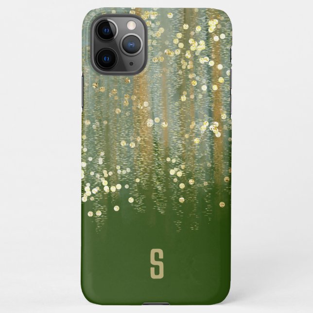Coque iPhone Brush Strokes et Confetti Dots avec Monogramme Or (Dos)