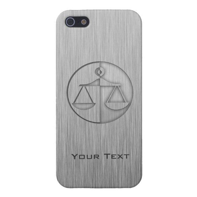 Coque iPhone Brushed metal-look Justice Scales (Dos)