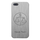 Brushed metal-look Justice Scales